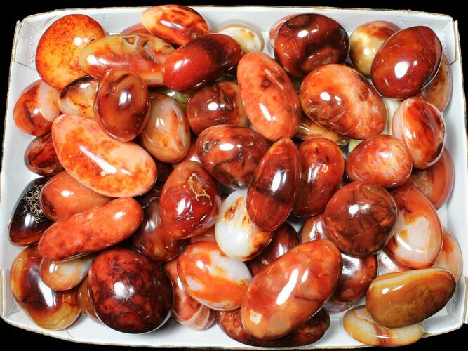 Lot: Polished Carnelian Pebbles - kg ( lbs) #91459